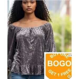 Sanctuary Blouse  Mink purple Crushed Velvet Julia 
Size Large